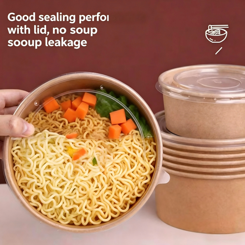 Round Paper Bowl with Lid