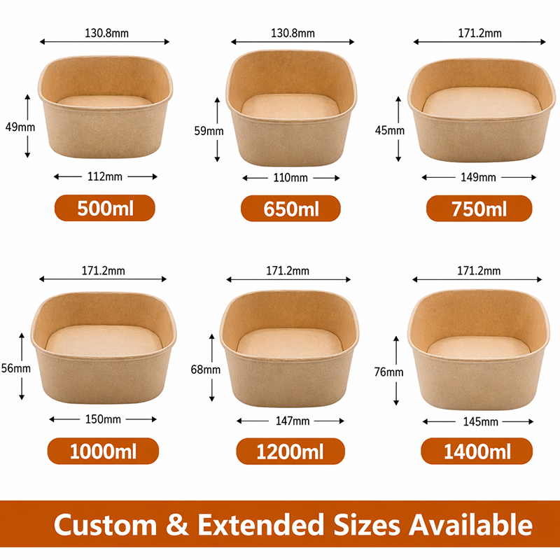 Square Paper Bowl with Lid