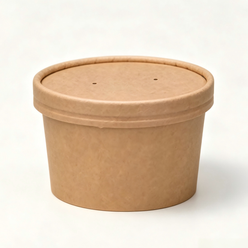 Round Paper Bowl with Lid