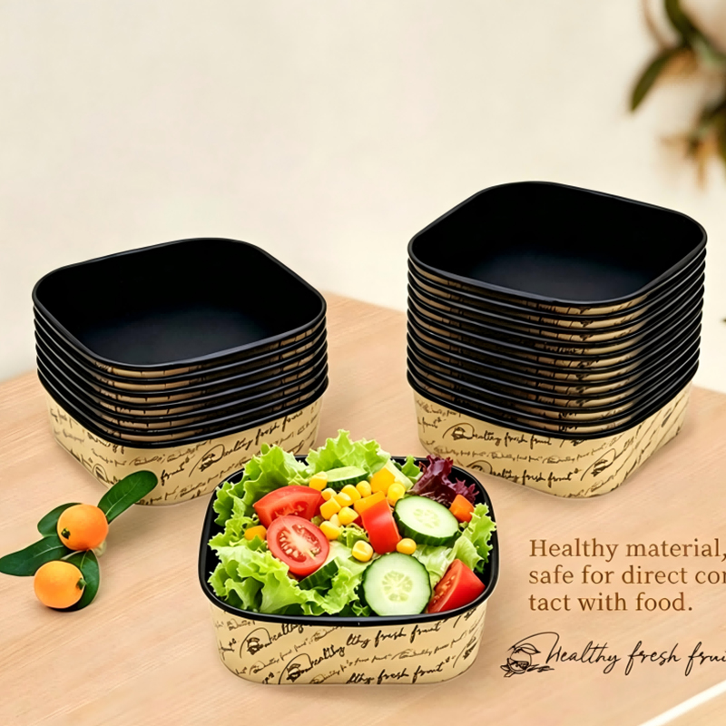 Square Paper Bowl with Lid