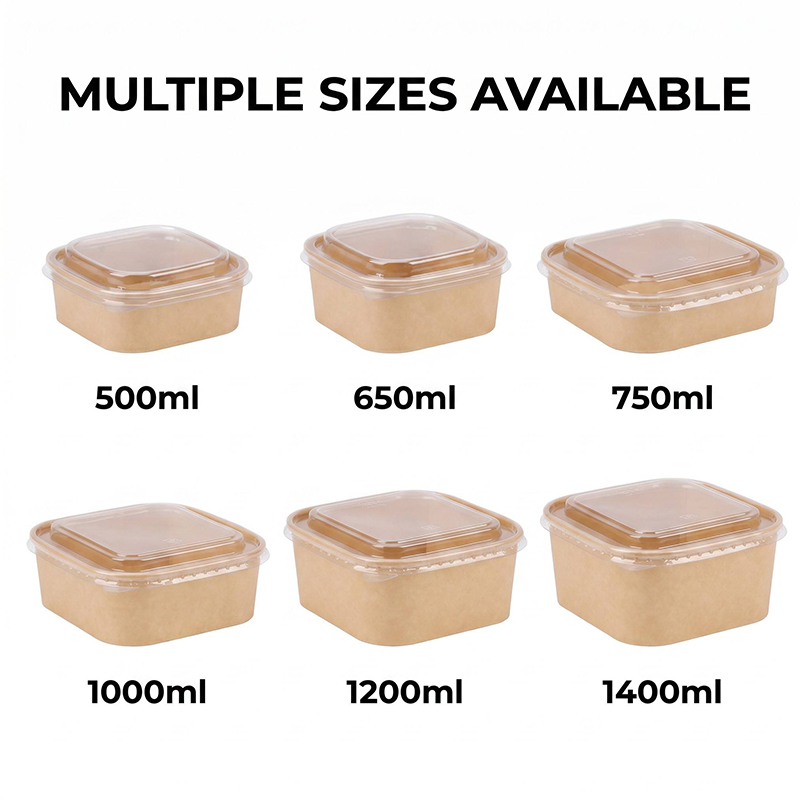 Square Paper Bowl with Lid