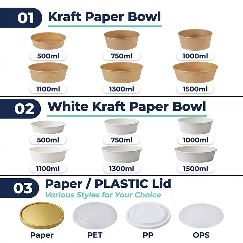 Round Paper Bowl with Lid