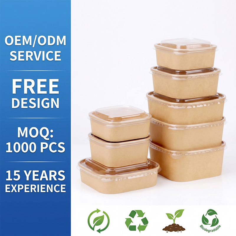Square Paper Bowl with Lid