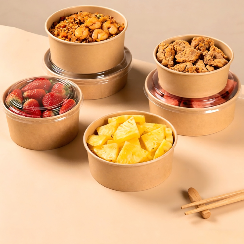 Round Paper Bowl with Lid