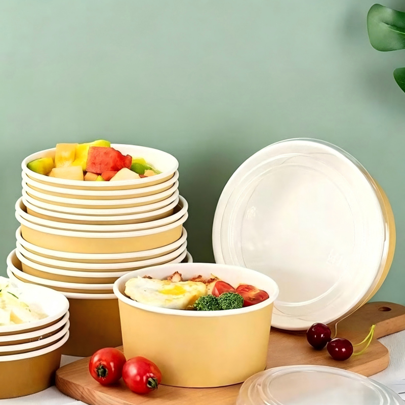 Round Paper Bowl with Lid