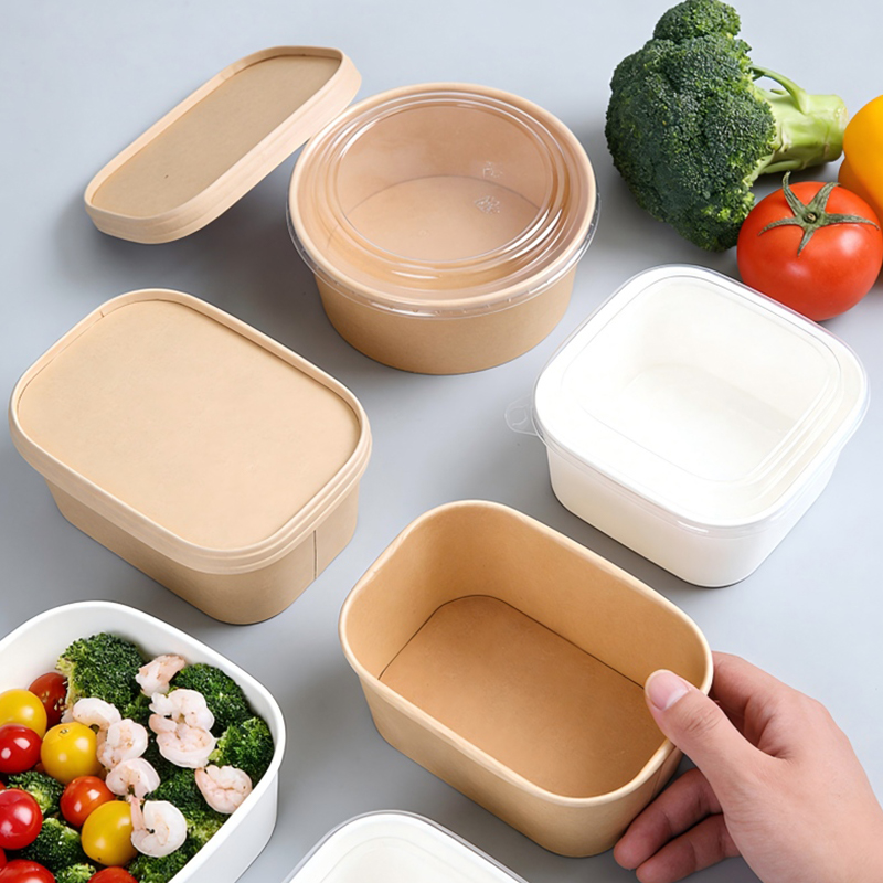 Round Paper Bowl with Lid