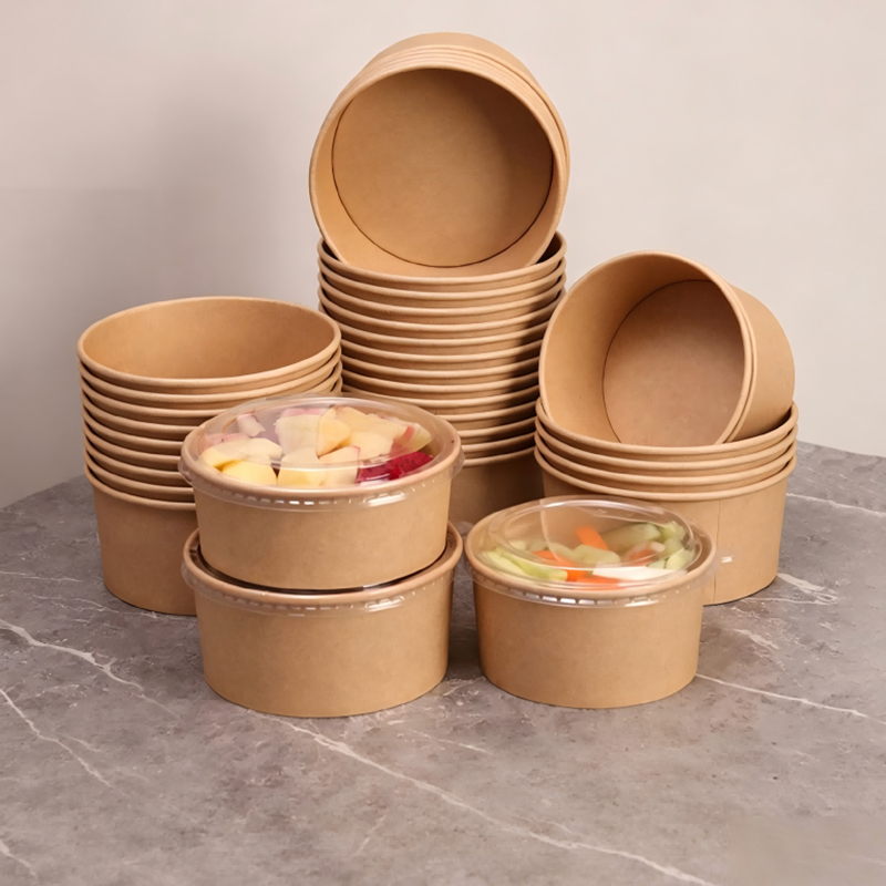 Round Paper Bowl with Lid