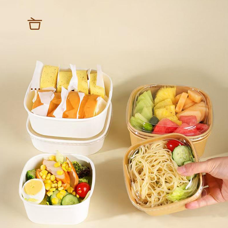Square Paper Bowl with Lid