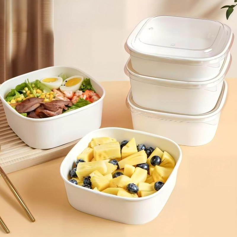 Square Paper Bowl with Lid