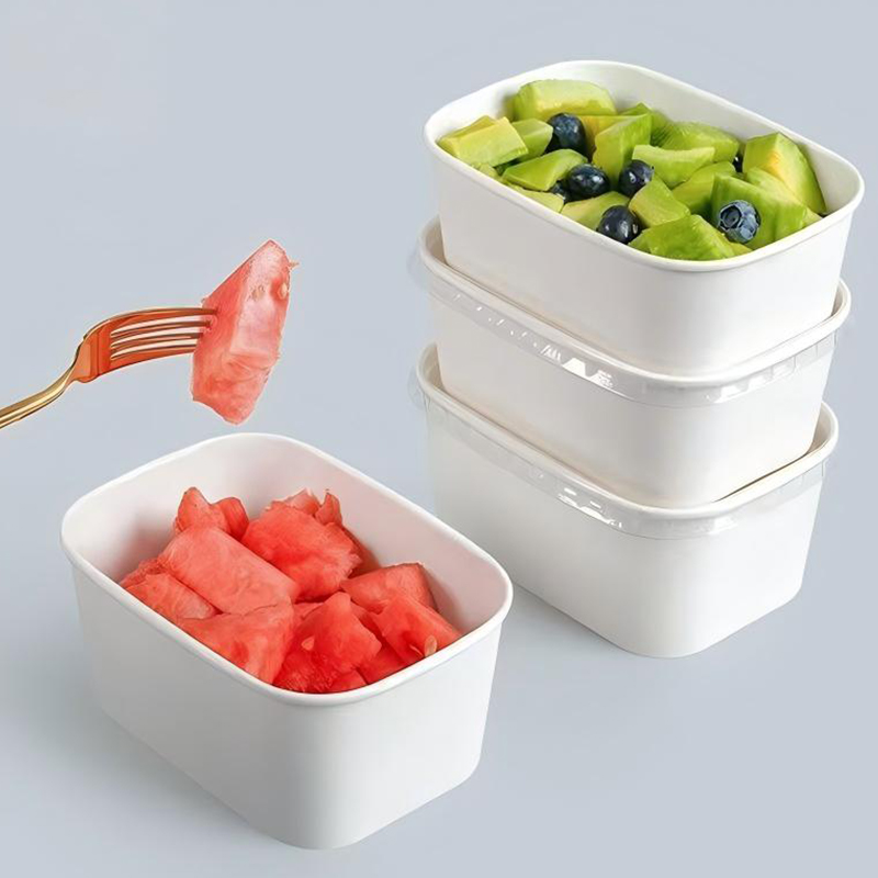 Rectangular Paper Bowl with Lid