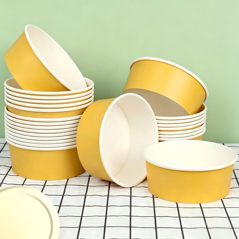 Round Paper Bowl with Lid