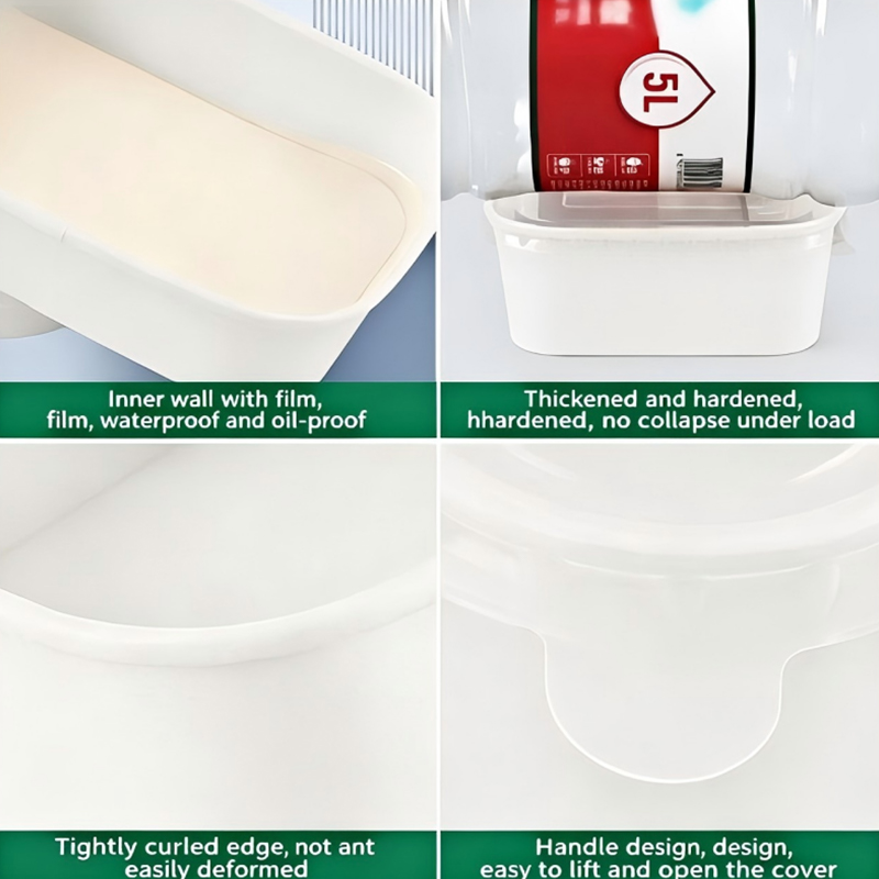 Rectangular Paper Bowl with Lid